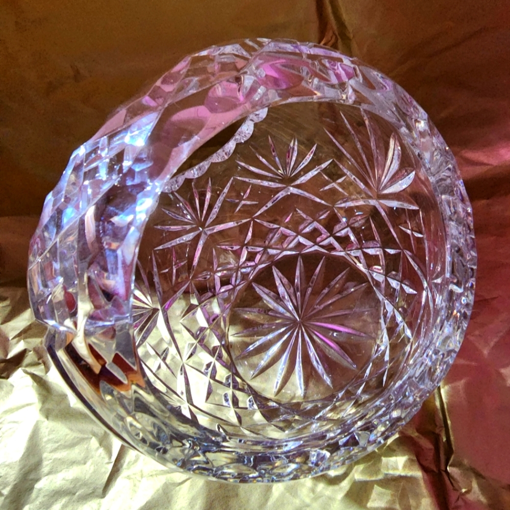 Vintage Violetta Lead Crystal Bridal Basket